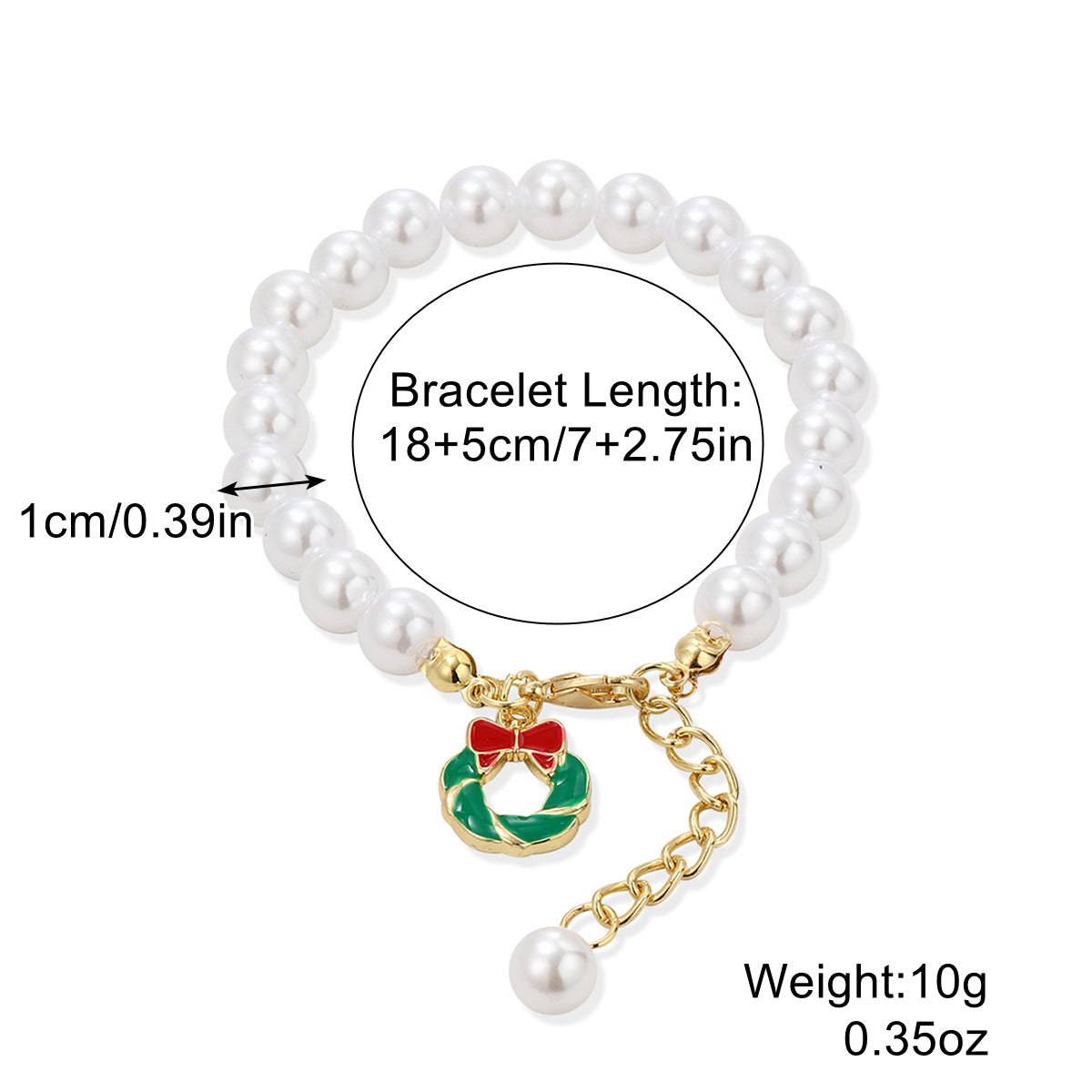 Wholesale Christmas Clay Crystal Pearl Bracelet